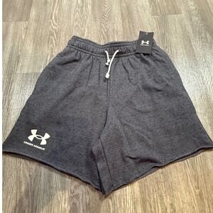 Under Armour Mens Rival Terry 6in Short Gray S‎ P CH Sweat Shorts Elastic Waist